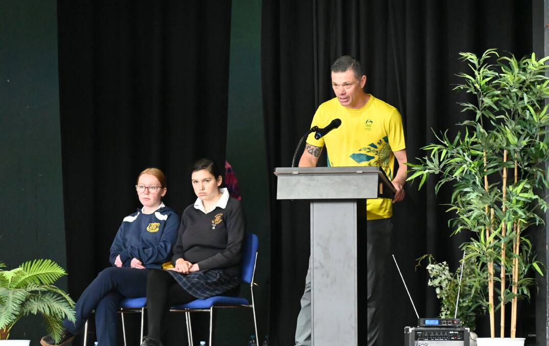 Former Olympic boxer, Jamie Pittman, spoke to Goulburn High School students on Monday about his journey and the importance of giving back to the community. Picture supplied.