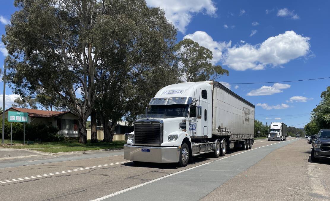 Large trucks frequently travel Marulan's main street. The council and residents are lobbying for a second access off the Hume Highway to alleviate the problem and to boost tourism. Picture by Louise Thrower.