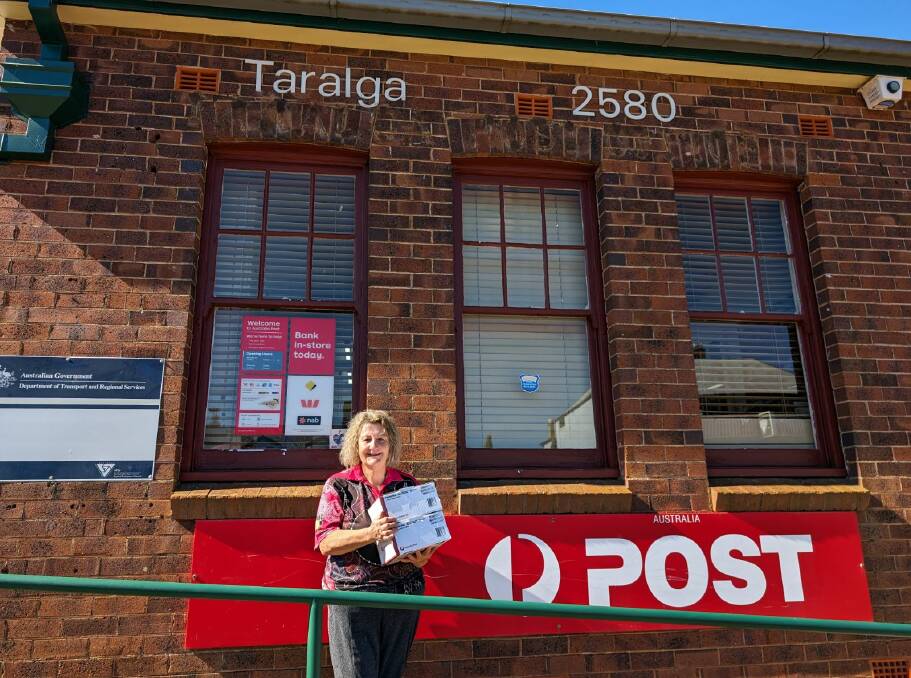 Taralga district businesswoman, April Moulds-Dumbleton, uses the town's post office daily to send parcels. She says many people will be disadvantaged if the service closes. Picture supplied.
