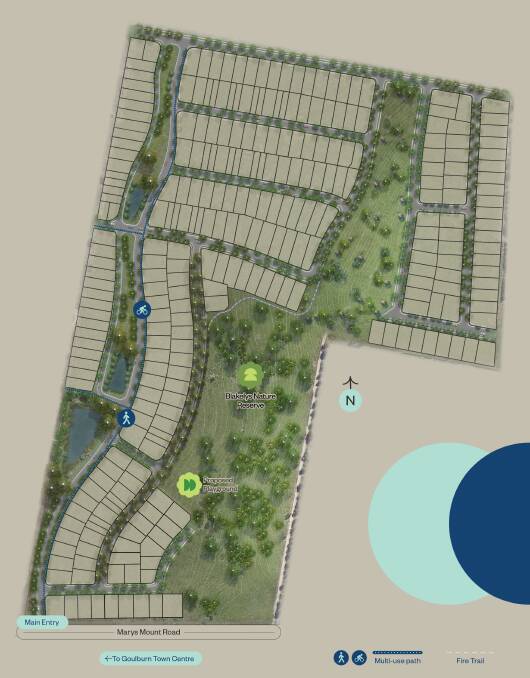The Blakely's Run subdivision will incorporate a 10-hectare nature reserve, a playground and shared pathway linking to Marys Mount Road and adjoining estates. Picture supplied.