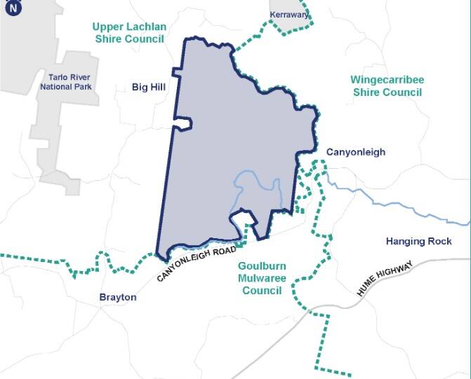 The Wattle Creek renewable energy hub is proposed for a section of the Arthursleigh property, 12km north-east of Marulan. Image sourced.