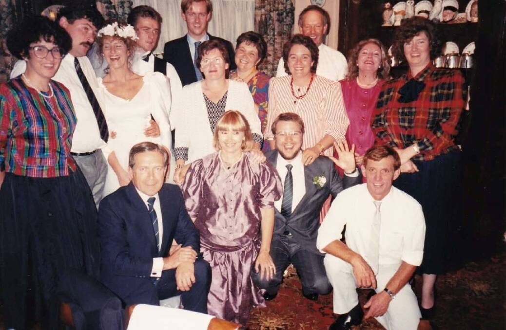 John Knowlman's grandchildren celebrating a friend's wedding at The Fireside Inn in 1990. Kerrie Knowlman and cousin Louise Allison are pictured in the middle of the back row. Picture supplied.