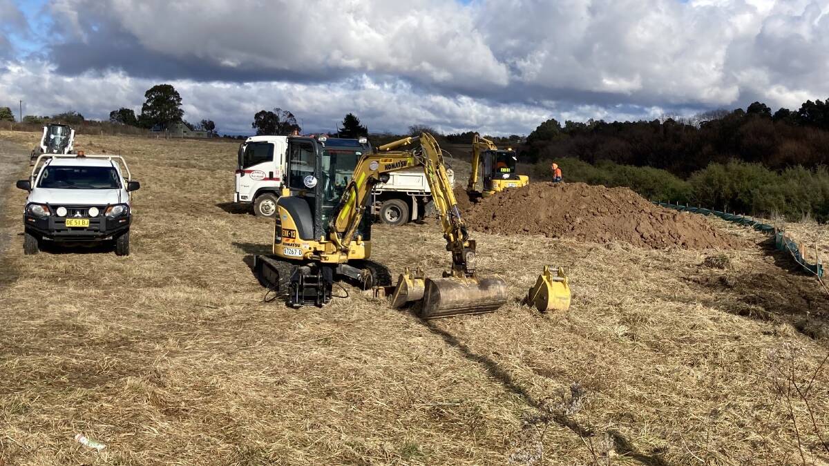 Sediment ponds are being built on the Sydney Road site to meet Sydney Catchment Authority regulations. Picture supplied.