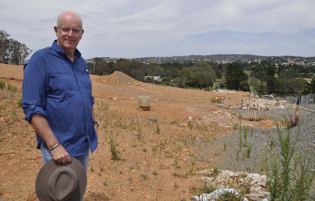 The Goulburn Group president, Urs Walterlin, spoke out about the cleared subdivision site at 99 May Street in December, 2023. He was concerned about the impact on the wetlands below. Picture by Louise Thrower.