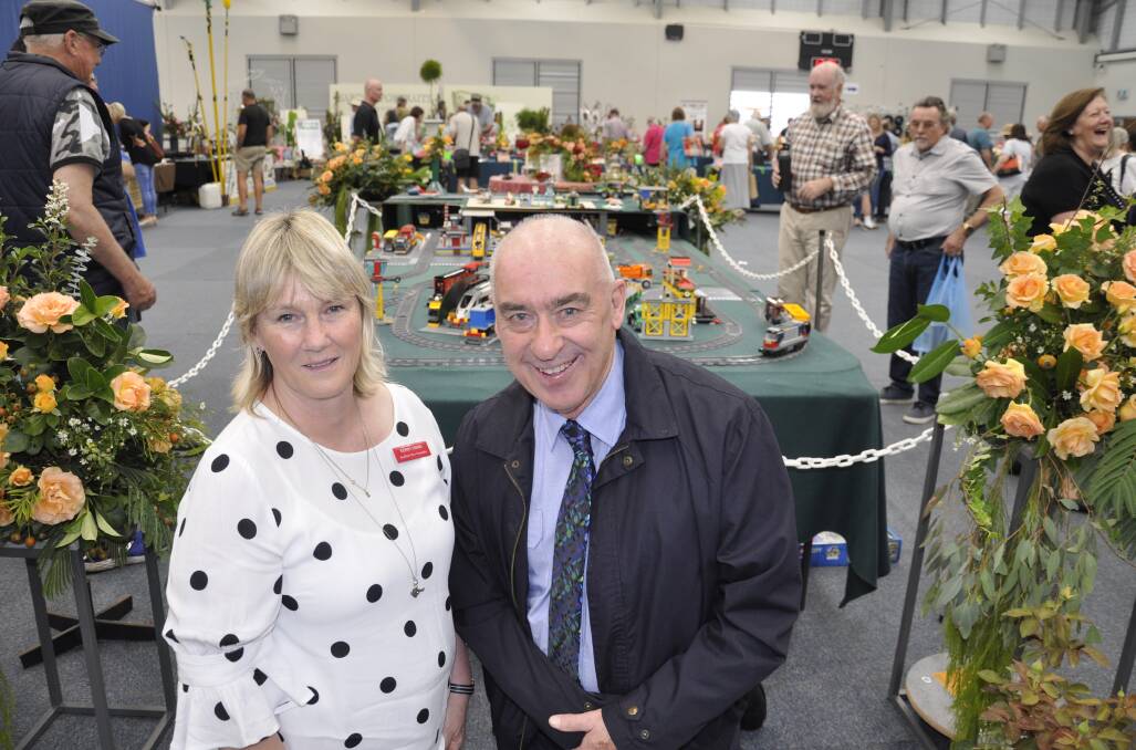 HARD CALL: Goulburn Rose committee chair Kerry Ennis says it's a hard decision to call off the 2020 show. She was pictured with guest speaker Leon Oberg at this year's festival. Photo: Louise Thrower. 