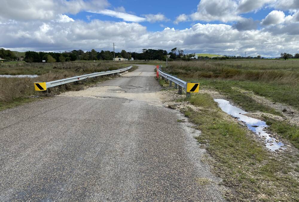 Glenoval Road at Lake Bathurst sustained damage to a section some 500 metres from Braidwood Road. Photo supplied.