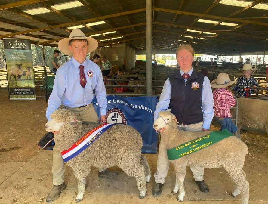 Tom Bradley and Claire Neale were part of the successful Trinity Catholic College team competing at the Yass Show on Saturday. Picture supplied. 