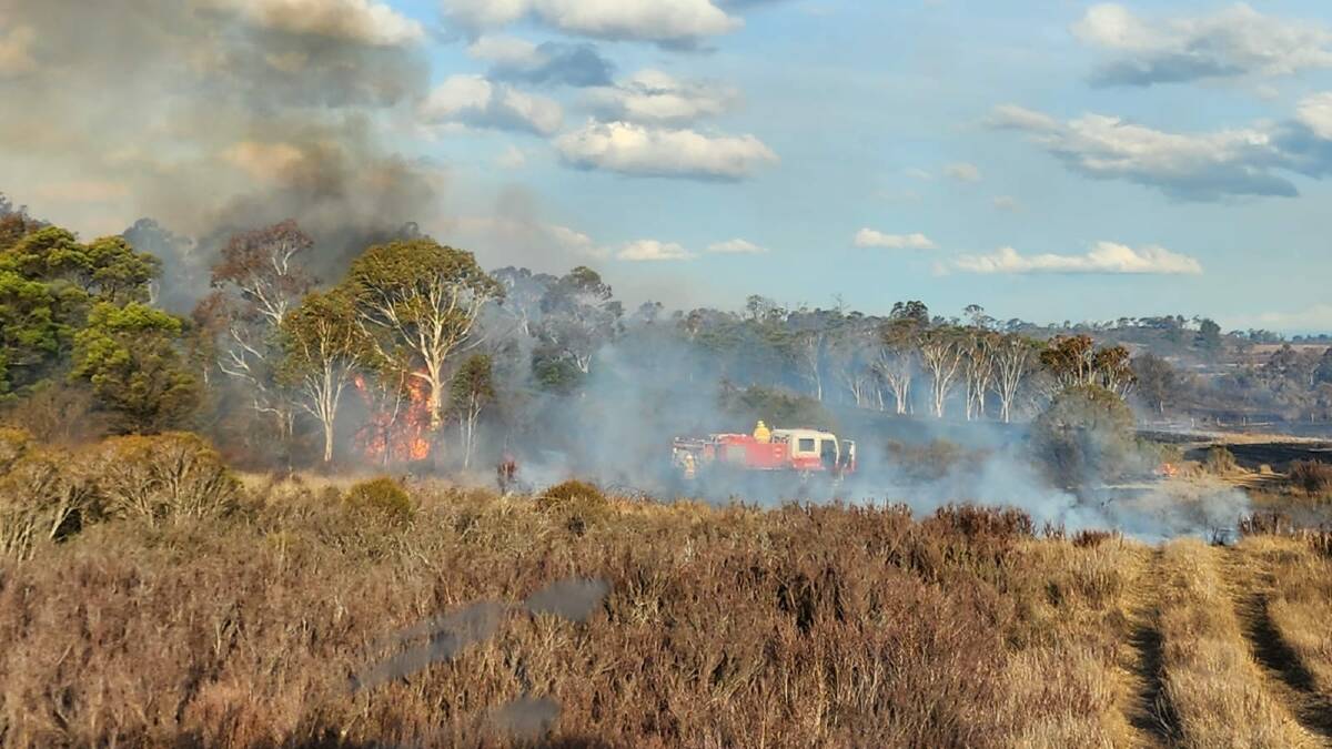 Southern Tablelands RFS crews worked well into Saturday night containing a fire off Oallen Ford Road, near Windellama. Picture by Windellama RFS. 