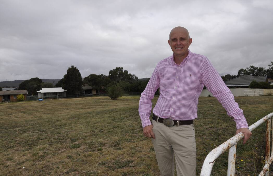 Cr Dan Strickland says there's a huge need for more social housing in Goulburn. He's pictured at the park on the corner of Gibson Street and Howard Boulevard in March. Picture by Louise Thrower. 