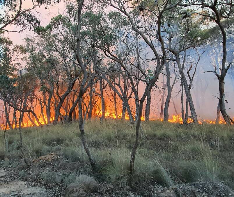 The Curraweela fire was brought under control on Tuesday after four days. Backburning around Wendy and Tim Husband's property was underway earlier in the week. Picture by Wendy Husband. 