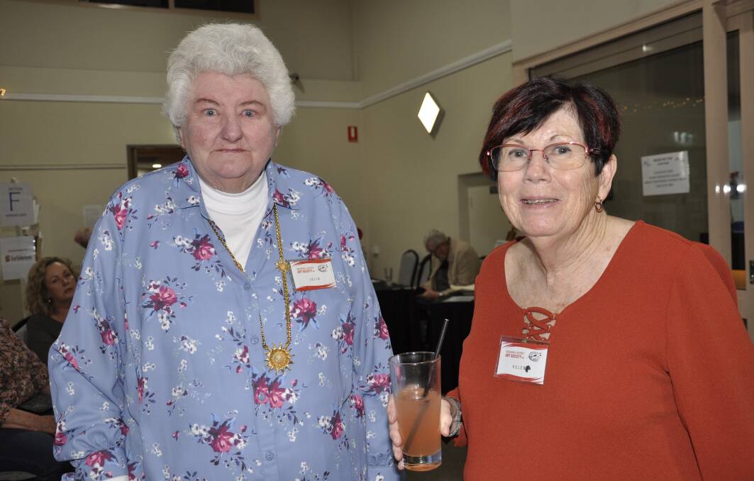 Goulburn and District Art Society committee member, Julia Laybutt and president, Helen De Jonge were pleased with the number of entries in the annual prize. Picture by Louise Thrower. 