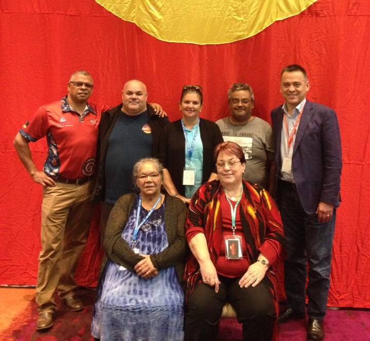 Jennie Gordon (front right) was part of a Canberra and region delegation at Uluru during the 2017 Referendum Council Uluru Convention. The Convention formed the Statement from the Heart. Picture supplied.