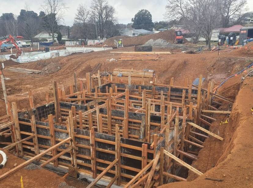 Completion of the Crookwell aquatic centre is a top priority for Upper Lachlan Shire Council, says the new CEO. The site is pictured in August, 2022, before a concrete pour. Picture supplied.