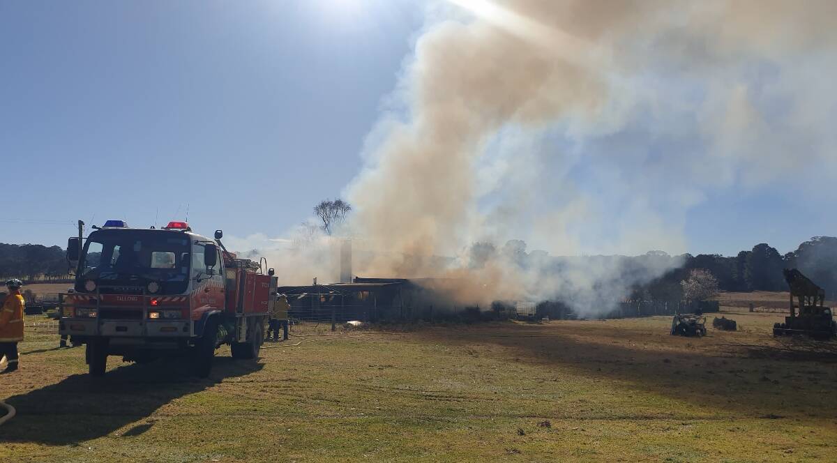RFS Southern Tablelands brigades were quickly on the scene of a house fire at Tallong. Picture by RFS.