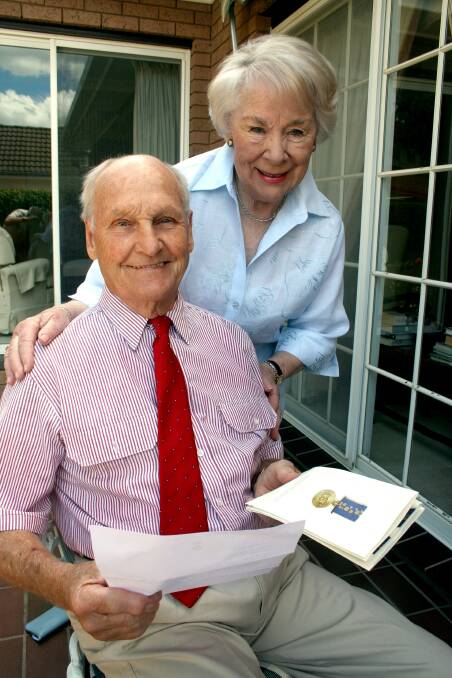 Pat Leeson was proud of husband, Ray's achievements. They are pictured here in 2008 when Ray was awarded an Order of Australia Medal for services to journalism and the community. Picture by Leon Oberg.