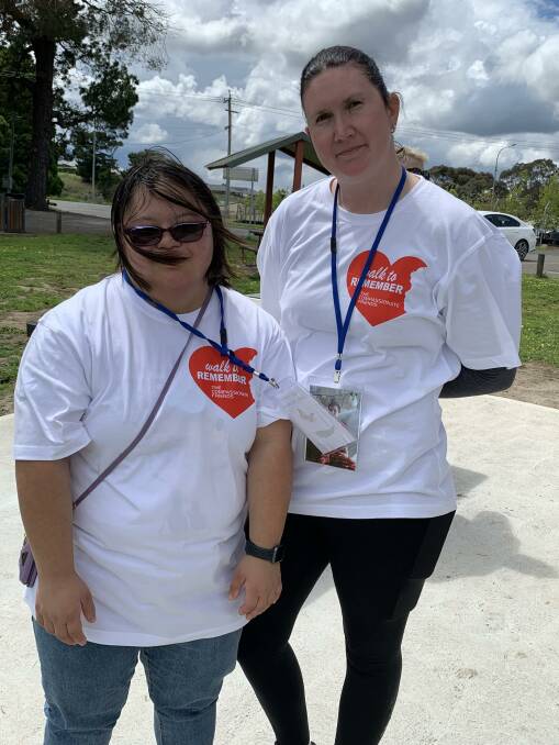 Connor Fitzsimmons' sisters, Maggie Fitzsimmons and Fostar Canty walked in their brother's memory at the 2022 Compassionate Friends Walk to Remember. Picture supplied.
