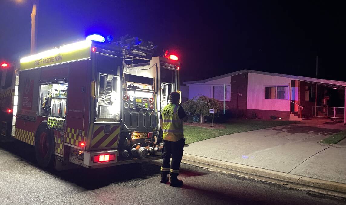 Goulburn's NSW Fire and Rescue unit extinguished a kitchen fire at a Hoskins Street residence on Friday night. Picture by Louise Thrower.