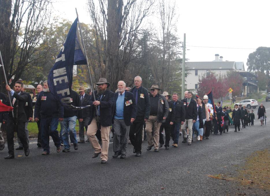 Taralga's Anzac Day march in 2022. Picture by Burney Wong.