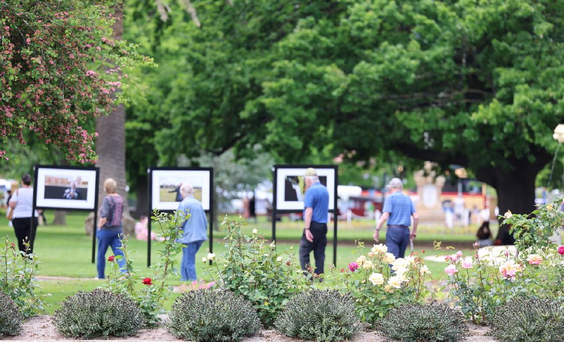 Hundreds of people viewed the Portraits on Main exhibition in and around Belmore Park. Picture by Nicola Milson. 