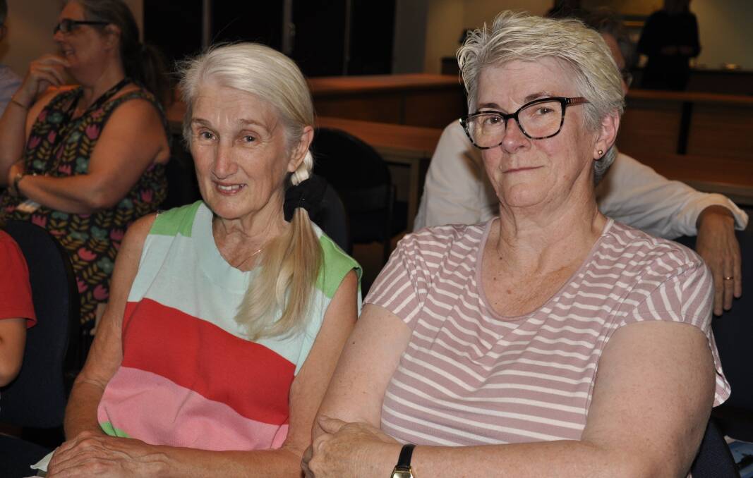 Heather Pratt (left) appealed to Goulburn Mulwaree councillors on Tuesday night not to reclassify a Gibson Street park to allow for more social housing. She is pictured with friend, Jan Bof. Picture by Louise Thrower. 