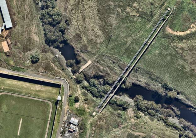 An aerial view of the current two crossings over the Wollondilly River. Photo supplied.
