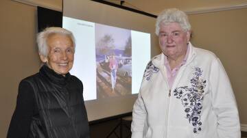 History Goulburn president, Jennifer Lamb (left) watched Julia Laybutt become the first woman to swim Lake George on March 12, 1961. Mrs Laybutt recounted her experience during a talk on Thursday, July 25. Picture by Louise Thrower.