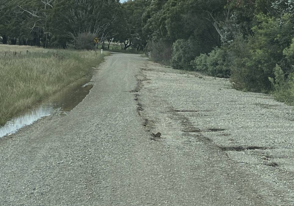Repairs will have to be carried out to Glenoval Road near its intersection with Lumley Road at Lake Bathurst. Photo supplied.