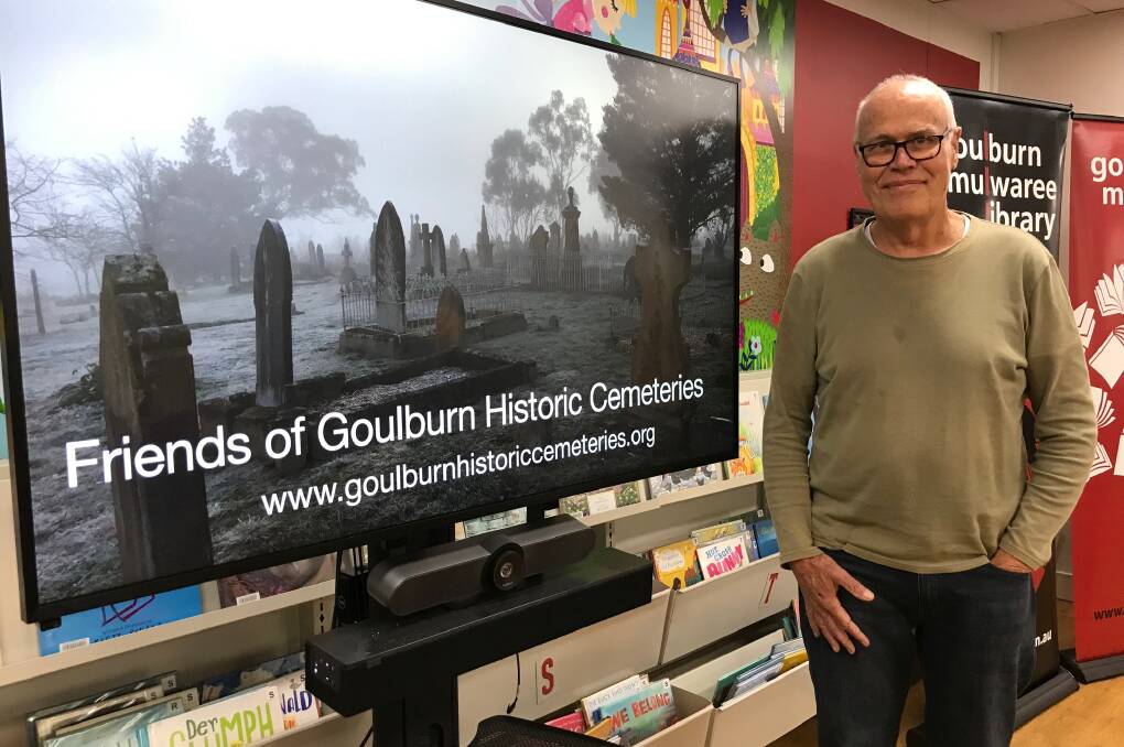 Terry St George has developed a website to help people locate and research graves at three historic Goulburn cemeteries. Picture by Heather West.