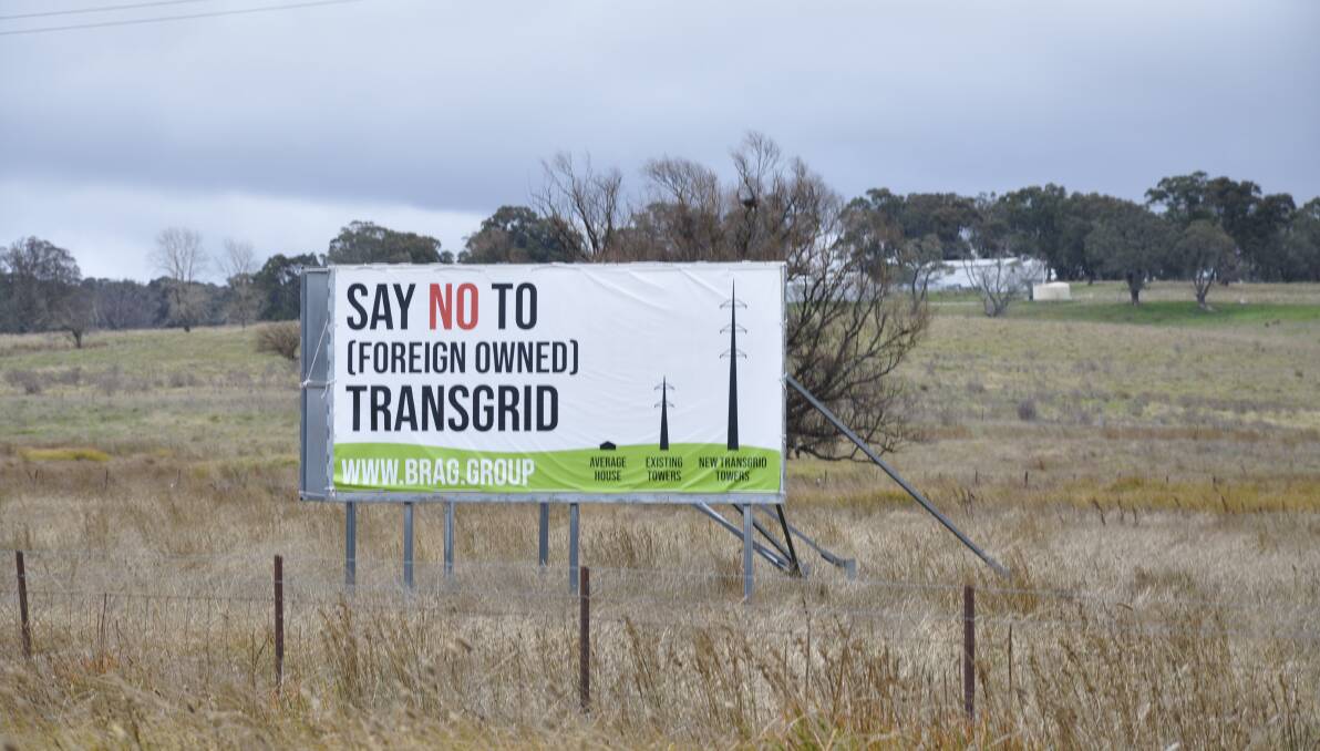 The Bannaby Residents Action Group (BRAG) has made its feelings well known about the HumeLink proposal, with a sign on Taralga's outskirts. Picture by Louise Thrower.