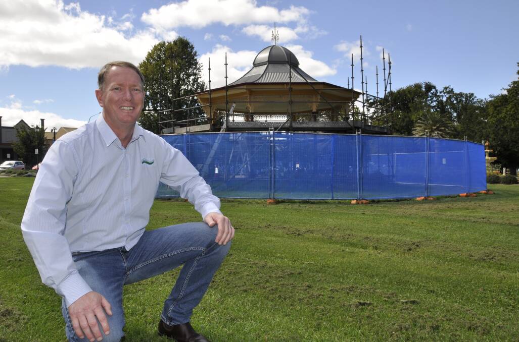 Council's business manager of community facilities, Rob Hughes, says the Belmore Park rotunda is in need of a "spruce-up." Restoration is underway. Picture by Louise Thrower. 