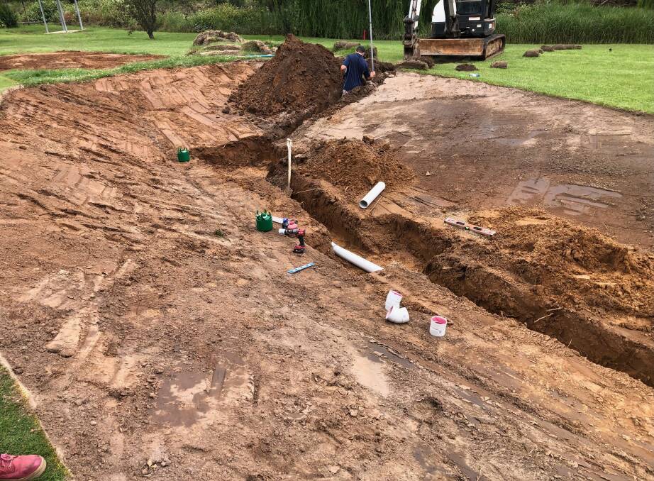 Drainage in the bunkers was overhauled as part of the Golf Club's flood restoration. Picture supplied.