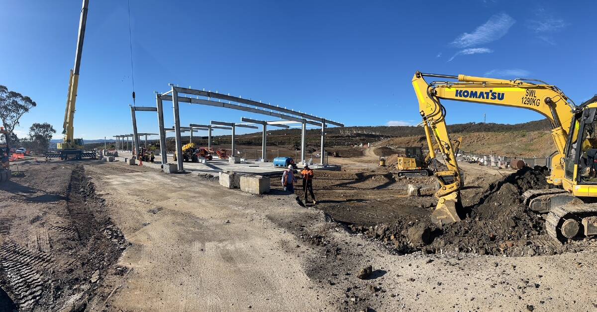 Construction is well underway on the Goulburn Re-use facility at the waste management centre. However the cost and timeframe have blown out. Picture supplied.