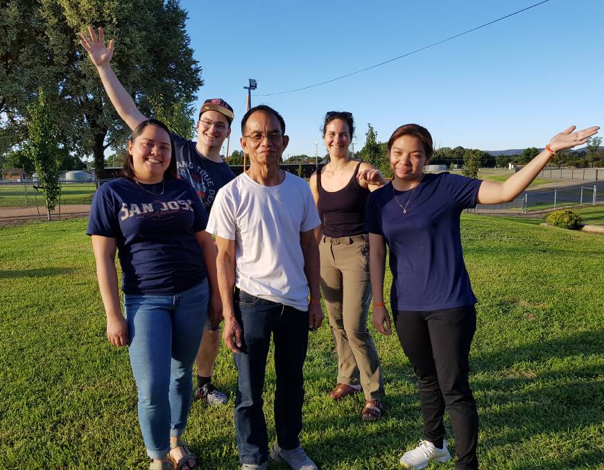 International Volunteers for Peace - Andrea from Mexico, Vladimir from Germany, Song from Laos, Ines from Belgium and Anong from Laos helped set up for the Goulburn Show on Saturday. Picture by Rita Warleigh.
