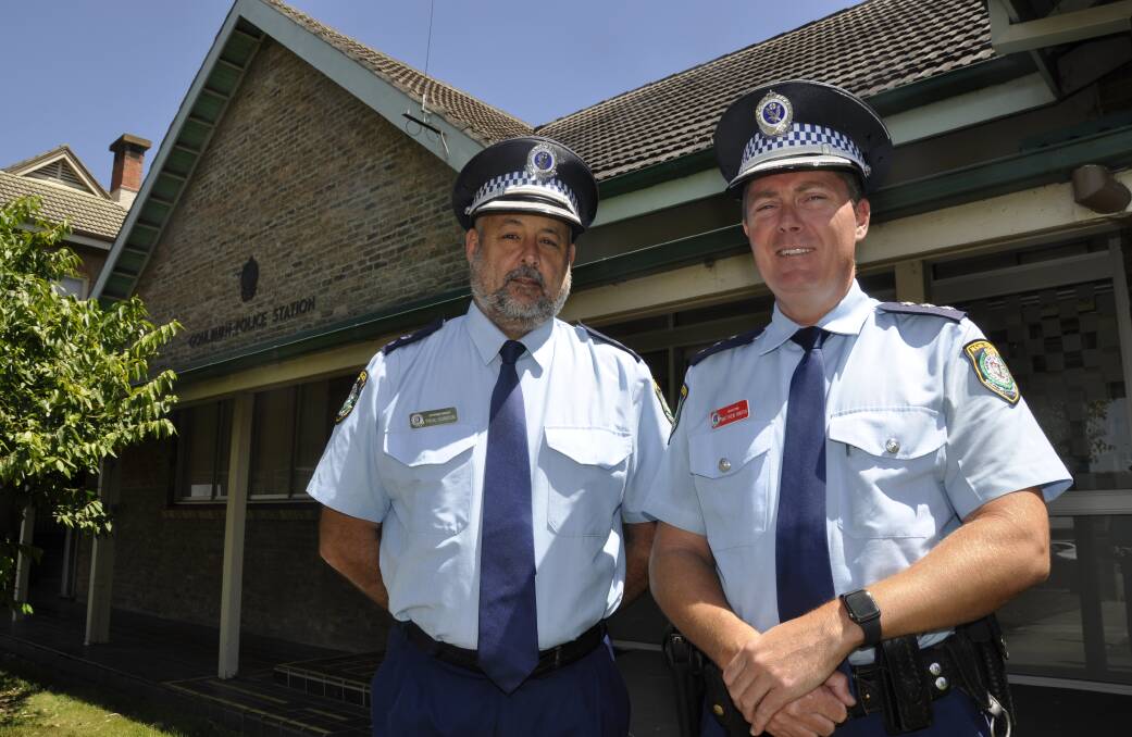 Hume Police District commander Paul Condon and Goulburn officer in charge, Inspector Matt Hinton say high visibility policing is having an impact. Picture by Louise Thrower.