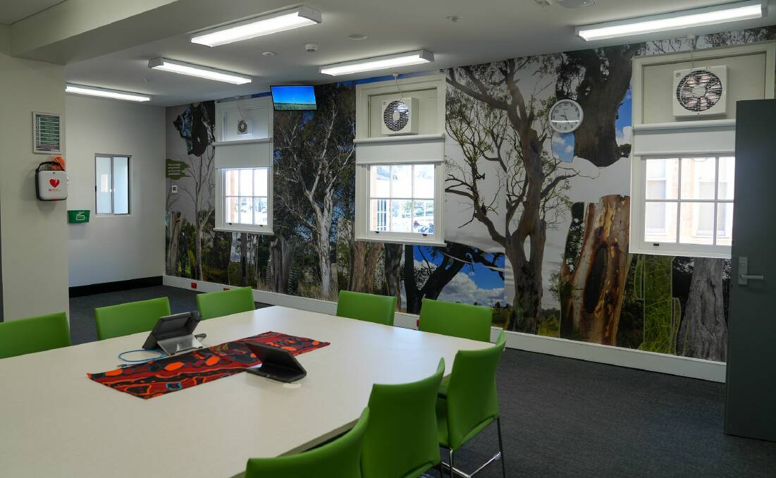 Photos of Goulburn and district scar trees taken by Jennie Gordon adorn one of the rooms in the new Aboriginal Health Centre.