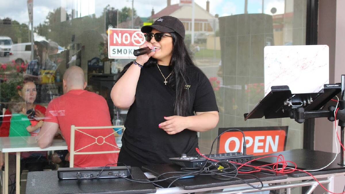 Australian Idol top 50 finalist, Mariah K, busking as part of a previous event in Crookwell. The town will host the inaugural busking competition on Saturday, March 18. Picture supplied.