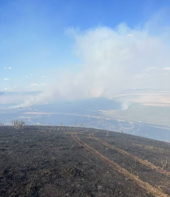 Smoke is drifting over Goulburn from the fire near Breadalbane. Picture by RFS.