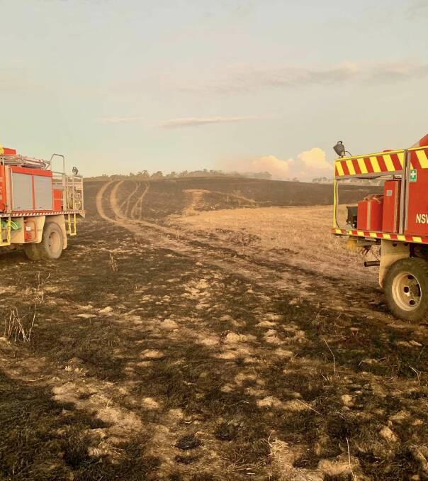 The fire which started off Old South Road near Breadalbane on Friday burnt 306 hectares. Picture by Gunning-Fish River RFS.