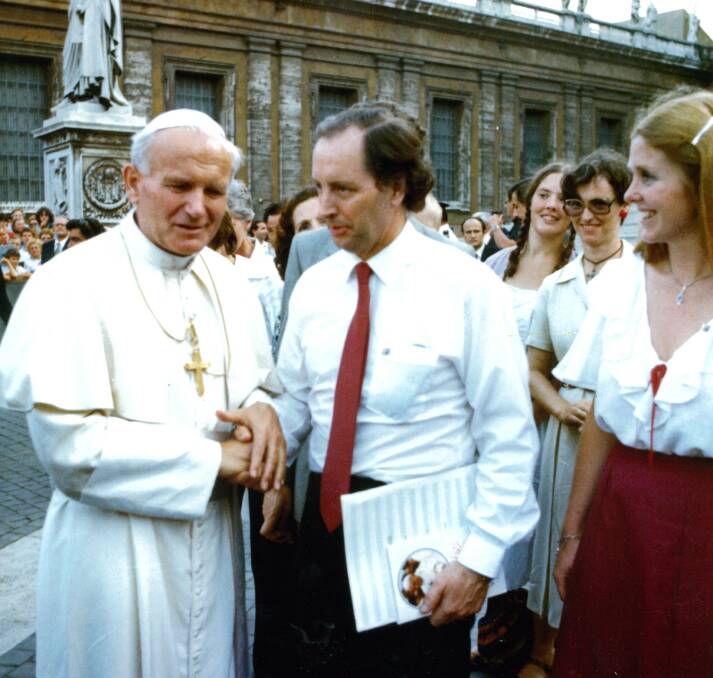 Paul Paviour met Pope John-Paul II during the Goulburn Consort of Voices' performance at The Vatican in 1982. Picture supplied.