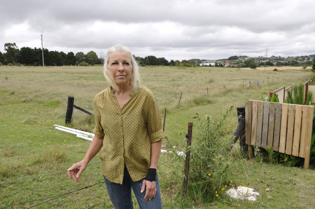 MORE DETAIL: Eastgrove resident Marion Chaaya is not "jumping for joy" yet over withdrawal of a development application for a residential subdivision on land (behind). Photo: Louise Thrower 