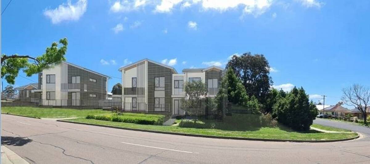 An artist's impression of new social housing being constructed in Rhoda Street, Goulburn. Image supplied.