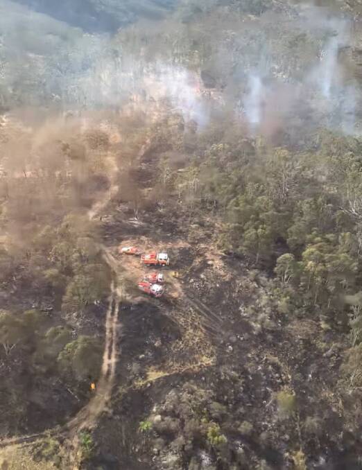 RFS crews were challenged by hilly and heavily vegetated terrain at the Bannaby fire. Picture by RFS.