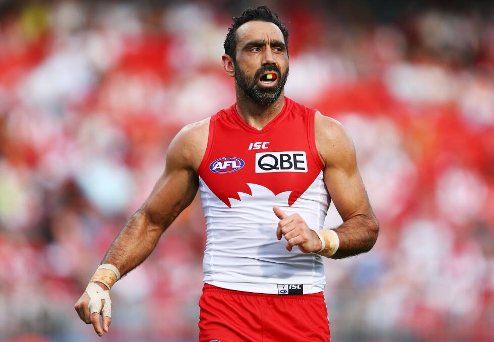 Sydney Swans great Adam Goodes was driven out of the AFL by relentless racist abuse. Picture Getty Images