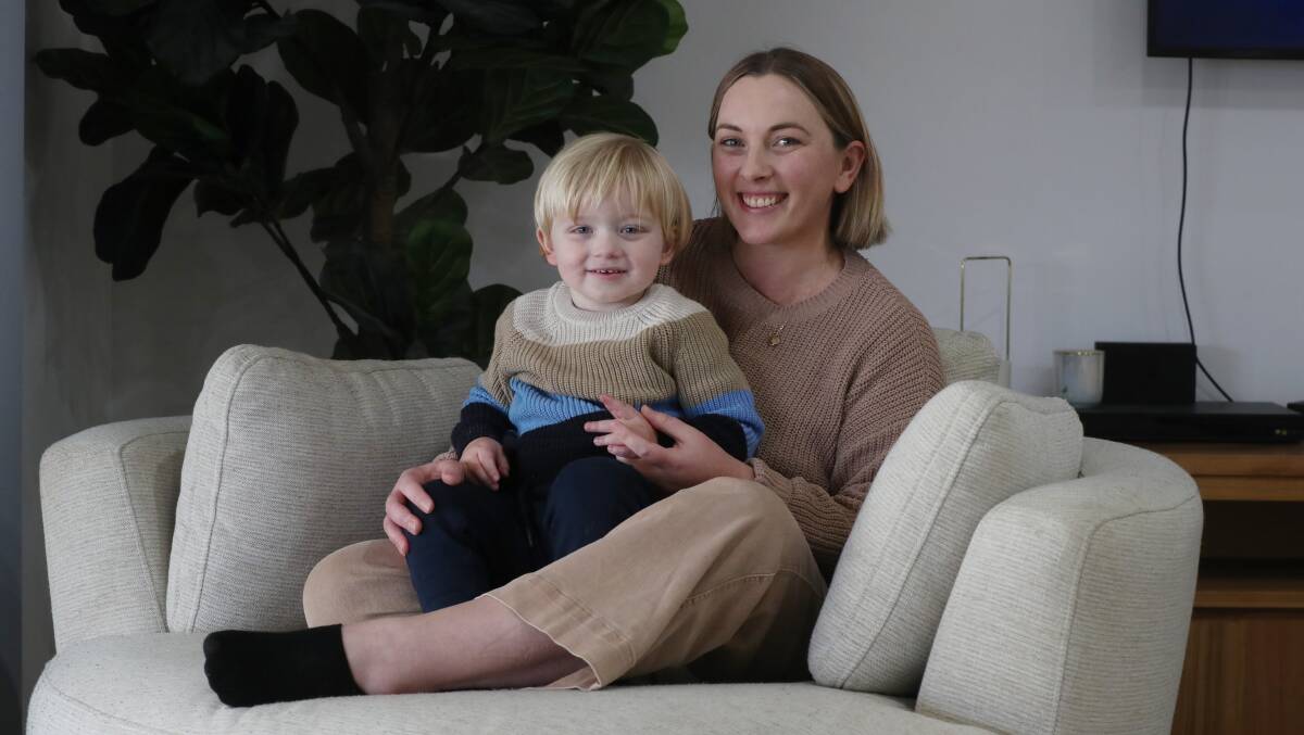 Dapto mum Lisa Carrick with her two-year-old son Beau. Picture by Robert Peet