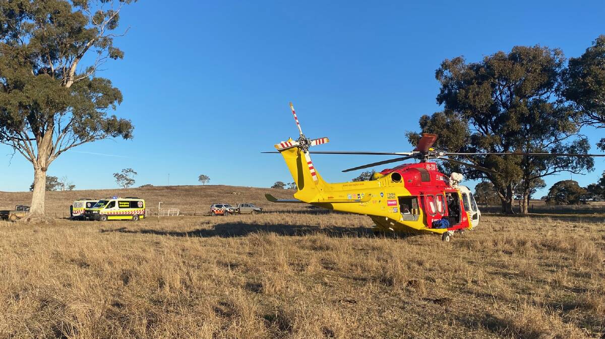 The rescue helicopter and ambulance attended the scene. Picture supplied by WRHS Media