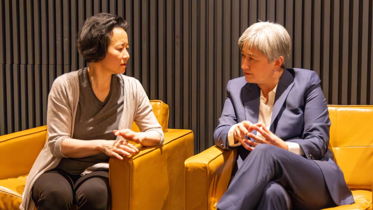 Cheng Lei meets with Australia's Foreign Minister Penny Wong last October after arriving back in Australia upon her release. Picture supplied by DFAT