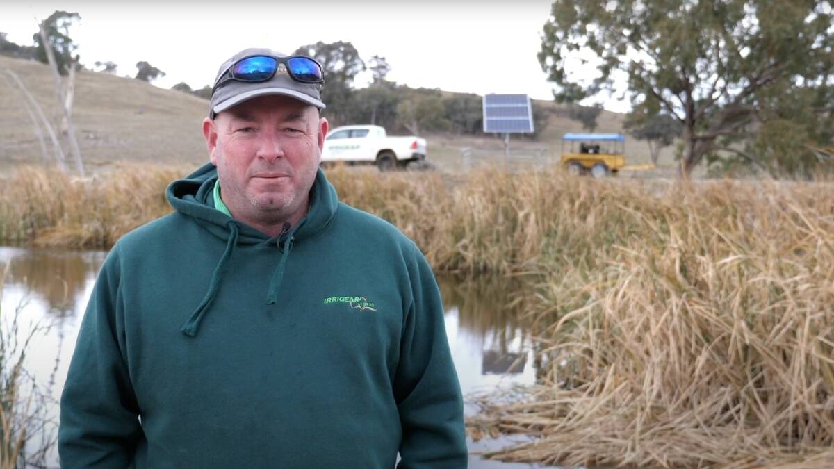 Charlie McDonald says Irrigear Goulburn has solar pumps on back order they've proven so popular. Picture supplied. 