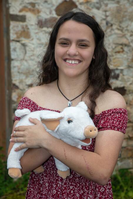 Kiesha McMahon with Wilbur - who will be one of the lead performers in Charlotte's Web. 