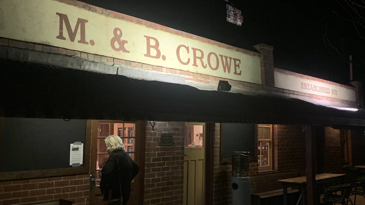 The Gundaroo Inn still displays the historic 'Crowe' sign above its front door. Picture by Tim the Yowie Man