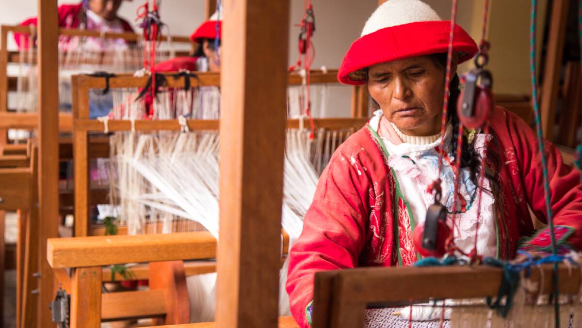 The Ccaccaccollo community produce textiles using techniques passed down over hundreds of years. Picture by Michael Turtle